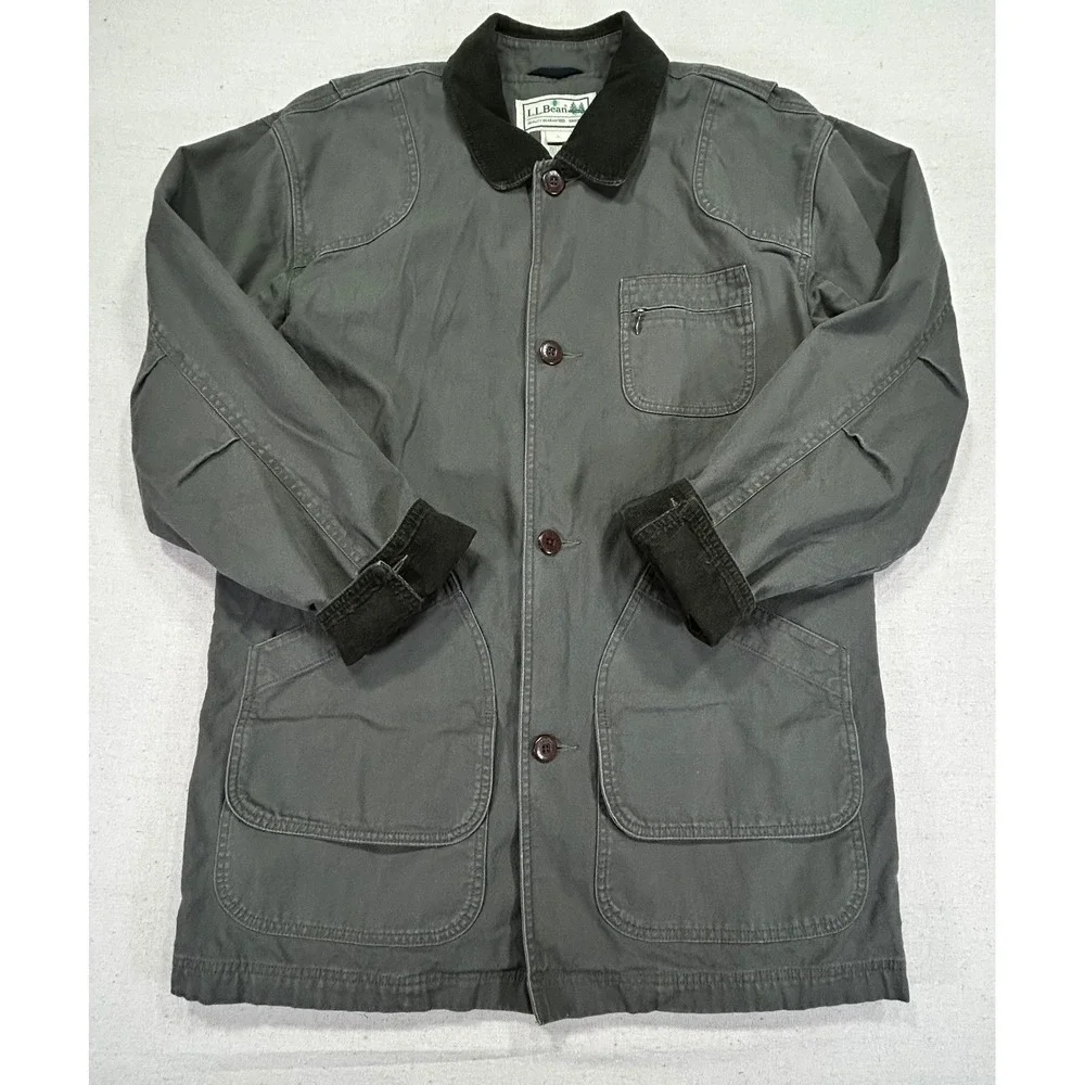 VTG L.L. Bean Men's‎ Large Tall Canvas Chore Jacket Blanket Lined Corduroy Coat